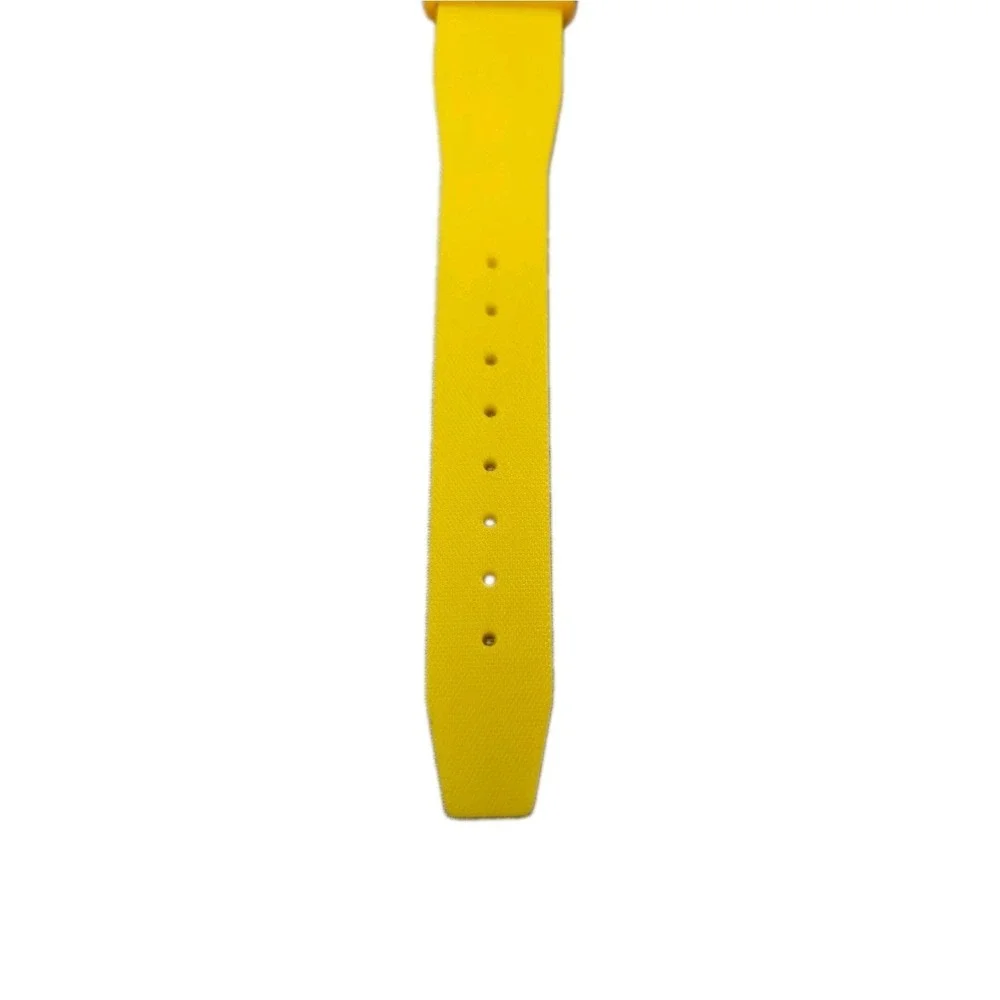 Vintage 90s Elu Son Yellow Retro Plastic Watch & Sleeve Case
